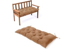 MOONASE Waterproof Lounger Seat Cushions Outdoor Loveseat Bench Seat Pads Tufted Bench Cushion (47.2 X 19.7 Inch, Khaki)
