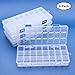 BENECREAT 4 Pack 24 Grids Jewelry Dividers Box Organizer Adjustable Clear Plastic Bead Case Storage Container 8.54 x 3.94 x 1.18 inch, Compartment: 1.18 x 0.98 x 1.02 inch