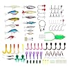 119-Piece-Fishing-Tackle-Kit-Starter-Bait-Set-Complete-with-Hooks-Worms-Lures-Leader-Line-More-Catch-Bass-Trout-Crappie-Salmon-Perfect-Fisherman-Gift-Bonus-Tackle-Box-Included