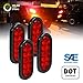 4pc 6" Red Oval LED Trailer Tail Light Kit [DOT FMVSS 108] [SAE S2TSI6P2] [Grommet & Plug Included] [IP67 Waterproof] [Stop Turn Tail] Trailer Brake Lights for Boat Trailer RV Trucks primary
