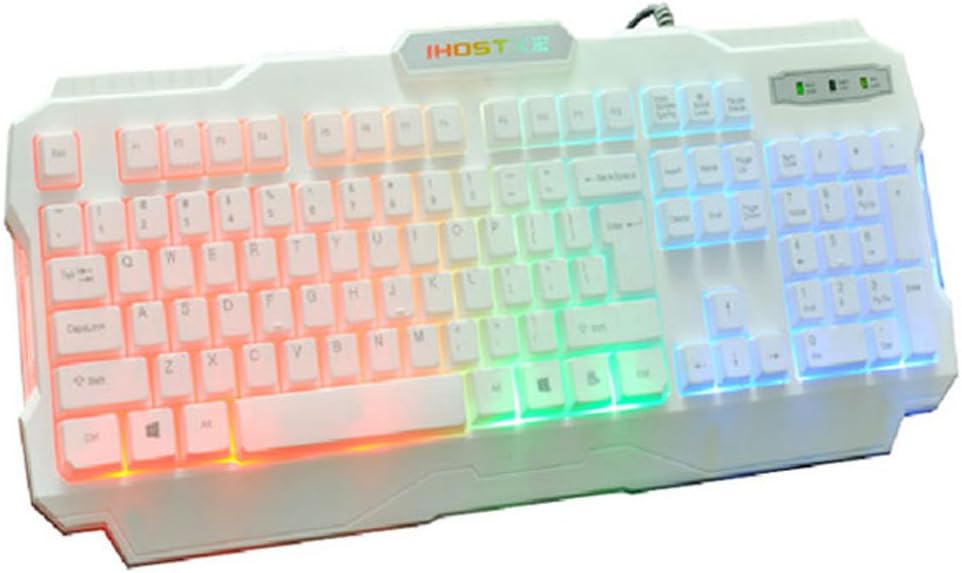 Cdycam Professional 7 Colorful Illuminated LED Backlit USB Wired Ergonomic Pc Gaming Keyboard