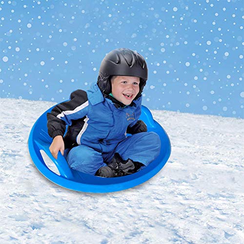 HLovebuy Sleigh Snow Sled, Children's Snow Saucer Sleds Tube Skiing Tools, Plastic Toboggan Snow Sled with Pull Rope for Kids Adult Grass Skiing/Sand Boarding/Skiing