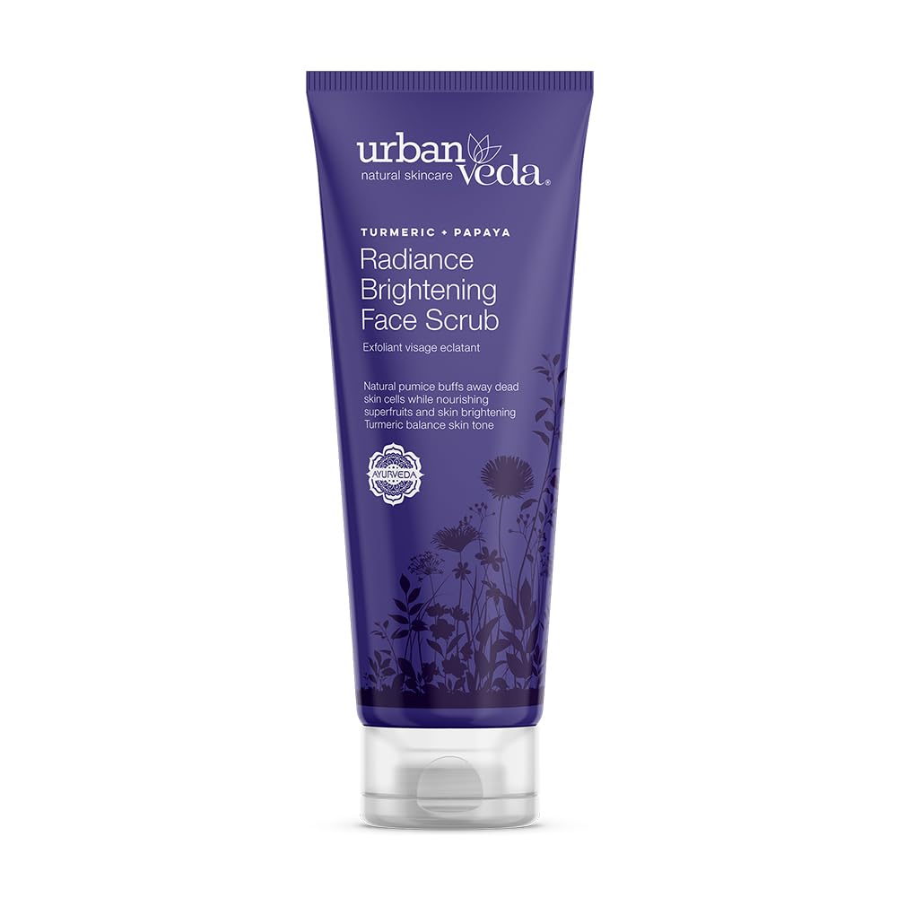 Urban Veda Brightening Face Scrub | Turmeric & Liquorice | Fades Hyperpigmentation and Blemishes | Natural Skin Care for Dull Complexion | Pore Cleaner for Blackhead Removal | 125 ML