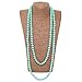 Beads Source Knotted Necklace 72 inches Round Turquoise Handmade Jewelry. (10mm, Green)