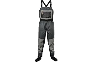 Dark Lightning Breathable Insulated Chest Waders, Perfect for 4 Seasons Fly Fishing Stocking Foot Waders for Men and Women