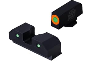XS SIGHTS 3-Dot Tritium Night Sights, Fits Glock Gen 1 – 5 +MOS Pistols, Dual Illuminated Orange Front Sight Equipped with Tritium/Photoluminescent Glow Dot