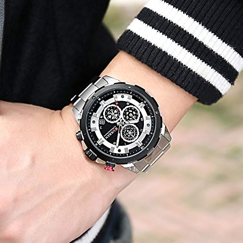Curren 8323 - Reloj de pulsera para hombre con múltiples zonas horarias y calendario, color plateado - Imagen 5