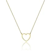 Kyerlyn Simple Gold Necklace Cute Tiny 14k Gold Plated Choker Necklaces Hollow Necklace for Women Dainty Gold Necklaces Minimalist Trendy Jewelry Gifts