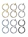 Mudder Non-pierced Ear Hoops Fake Earrings Nose Ring Ear Lip Clip Body Jewelry, 6 Colors, 12 Pieces