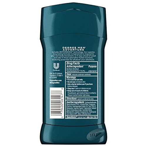 DEGREE MEN ADVENTURE ADVANCED PROTECTION ANTIPERSPIRANT DEODORANT STICK, 2.7 OZ (PACK OF 9)