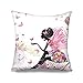 HGOD DESIGNS Flower Fairy Girl with Pink Wing Elves and Butterflies Throw Pillow Case Cushion Cover Fashion Home Decorative Sofa Bedroom Pillowcase Gift Double Sides Printed 18x18
