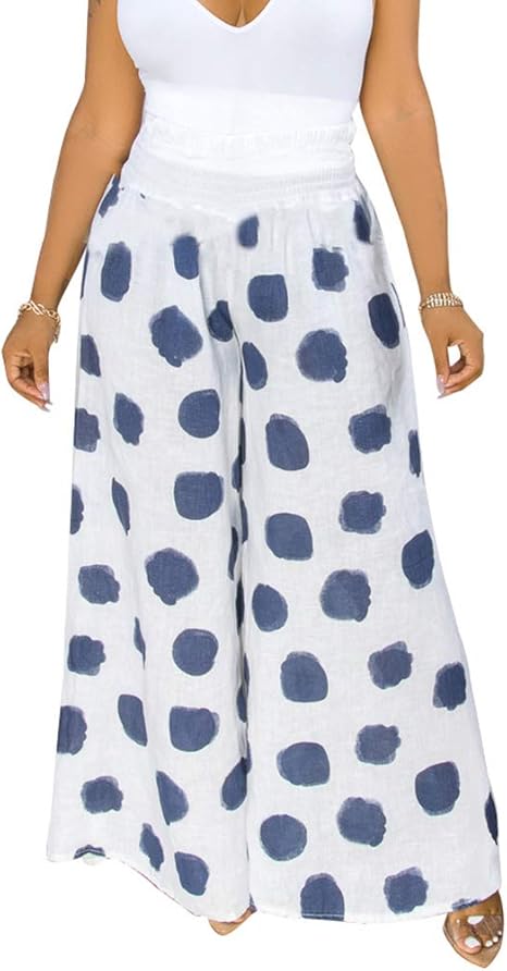 Polka dot pants wide leg Clearance