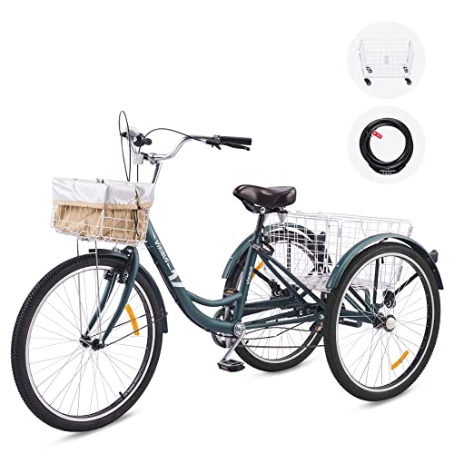Viribus 26" Adult Tricycle for Women Men Seniors, 7 Speed Three Wheel
