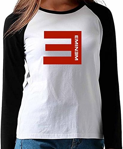 Women's Eminem logo Baseball T-shirt L White