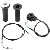 Zpana Throttle Cable Twist Handle Grip Assembly, 7/8" 22mm Motorized Bicycle Handlebar &amp; Throttle Cable &amp; Flameout Switch, Compatible with 49cc 66cc 80cc 100cc Motorized Bike