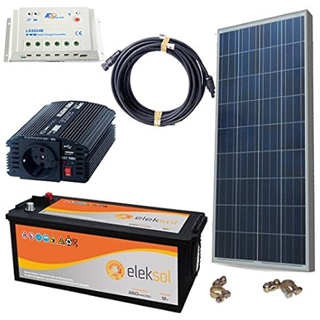 KIT SOLAR FOTOVOLTAICO AISLADA W CON PLACA DE W BATERÍA AH REGULADOR
