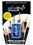 Travel Pencil Sharpener by ColorIt - Pocket-sized and Stores Pencil Shavings. Designed to Sharpen Standard Graphite and Colored Pencils