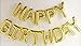 Gold Happy Birthday Balloon Letters – Banner & Tissue Paper Pom Poms - Reusable Helium Quality Party Decorations Design by Jolly Jon