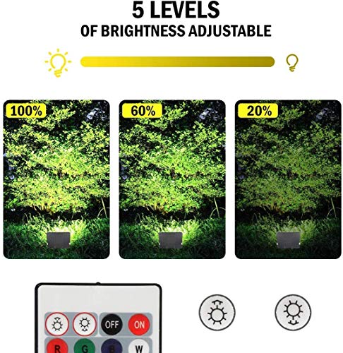 T-SUNUS RGB LED Strahler 100W, RGB Strahler Outdoor RGB LED Fluter IP65 Wasserdicht LED Strahler Außen RGB mit Fernbedienung 16 Farben und 4 Modi für Party Garten Festival Deko Weihnachten – Bild 5