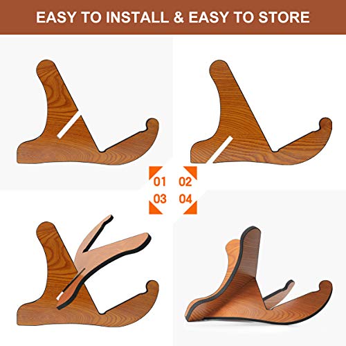 DTNO.I Guitar Stand, Universal Wooden Guitar Stand Acoustic Guitar Stand with Guitar Capo, Portable Detachable Instrument Holder Stand for Musical String Instrument and Acoustic Classical Bass Guitars
