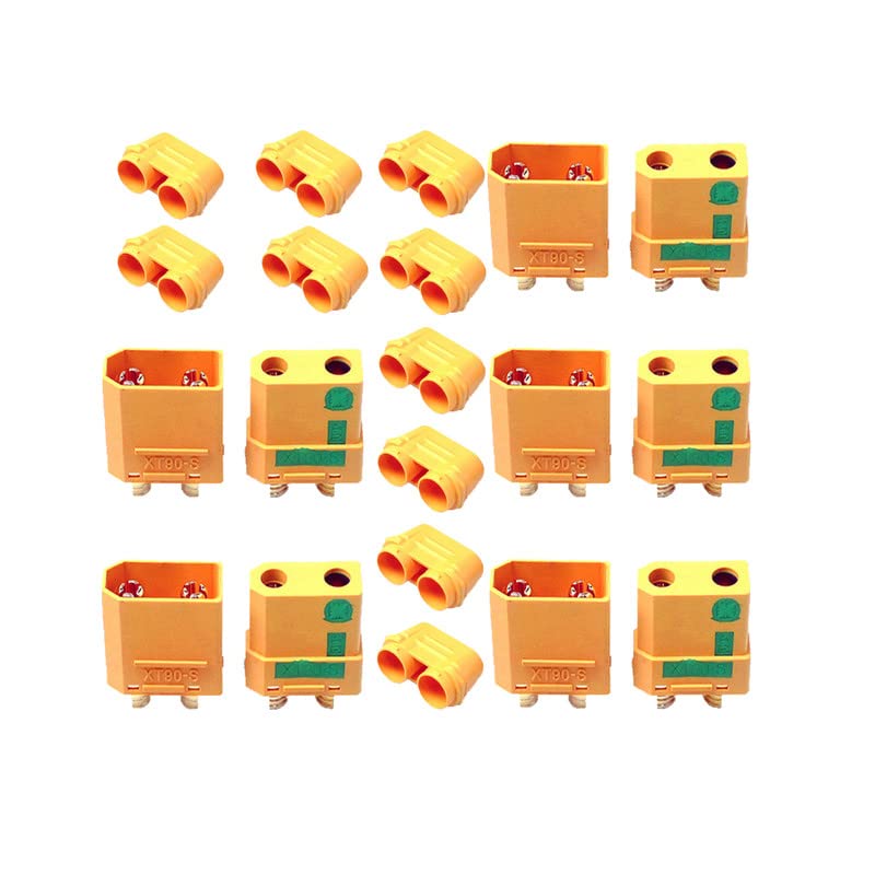 LINSYRC 5 Pairs Amass Anti-Spark XT-90 XT90S Plug Male Female Connector with Sheathed Housing for RC Battery (XT90S) — image 1