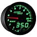 MaxTow Double Vision 10,000 RPM Tachometer Gauge - for 1-10 Cylinder Gas Powered Engines - Black Gauge Face - Green LED Illuminated Dial - Analog & Digital Readouts - 2-1/16