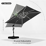 Purple Leaf 3x4m Cantilever Parasol Grey UV50+ Wind Tilt 360° Crank view 5