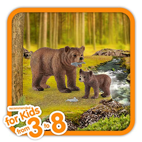 schleich 42473 Grizzlybär-Mutter mit Jungem, für Kinder ab 3+ Jahren, WILD LIFE - Spielset – Bild 4