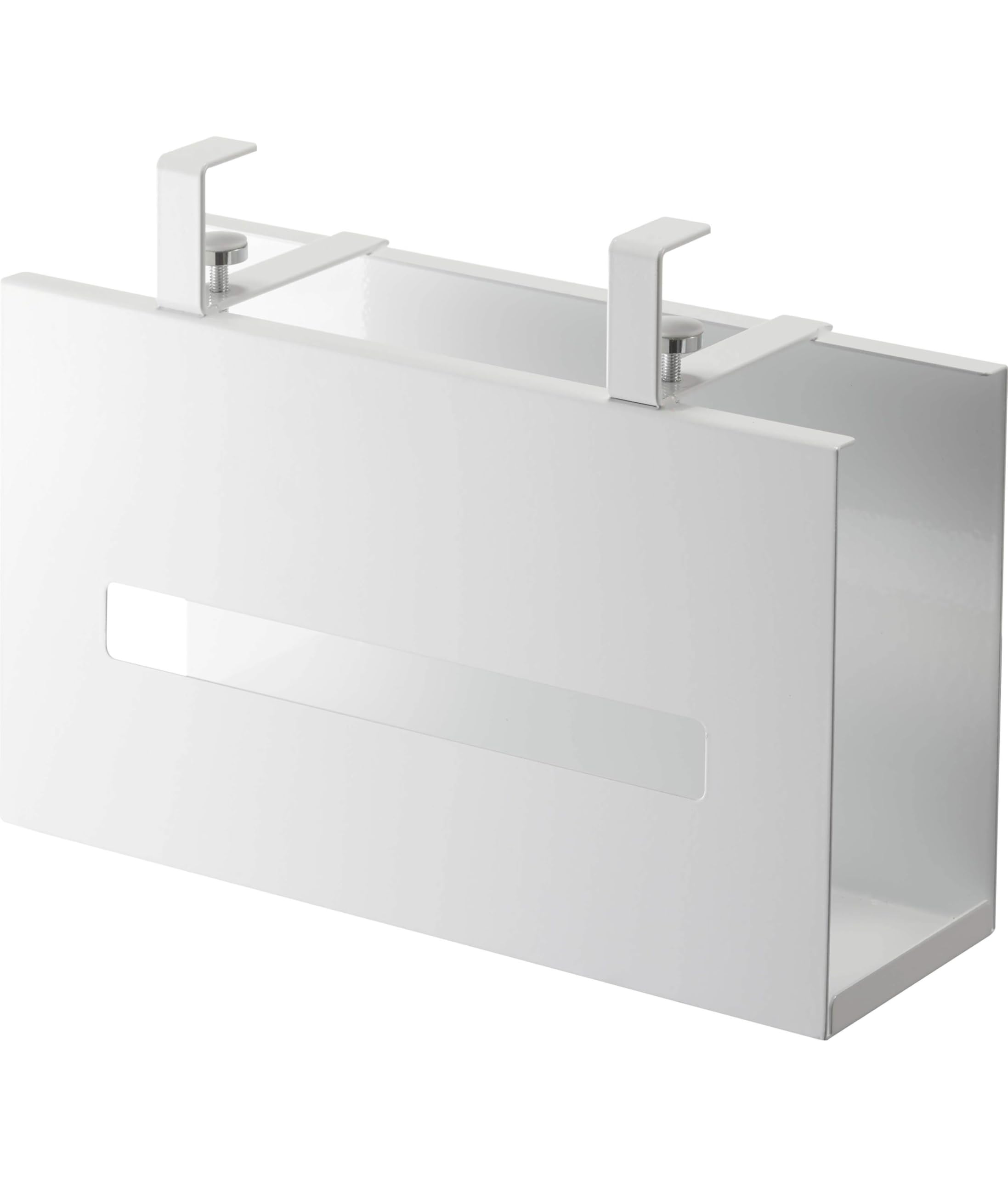 山崎実業(Yamazaki) 洗面戸棚下ペーパーボックスホルダー ホワイト 約W25XD8.5XH18.5cm タワー 浮かせて収納 ティッシュケース ティッシュカバー 5010商品画像