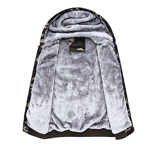 SERYU Fleece Zipper Sweater Jacket Mens Camouflage Hoodie Winter Warm Outwear Coat