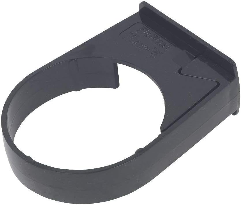 Pack of 2 X RCM1B Black Floplast 50mm (Downpipe Bracket/Clip) Miniflo Guttering for shed, Porch, Conservatory, Out Building, etc (NOT for 68MM House Pipes)