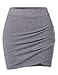 NEARKIN (NKNKSSK64 Womens Stretchy Waistband Shirring Fitted Mini Skirt Gray US S(Tag Size M)