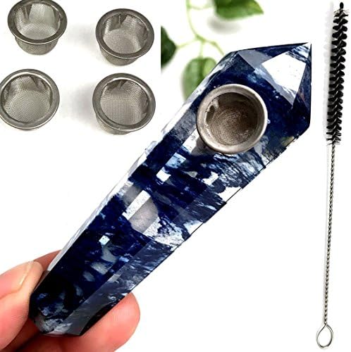 Natural Blue Crystal Tube with 5pcs Screen Filters and 1 Brush