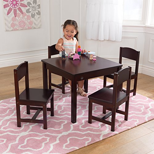 KidKraft Wooden Farmhouse Table & 4 Chair Set, Children's Furniture for