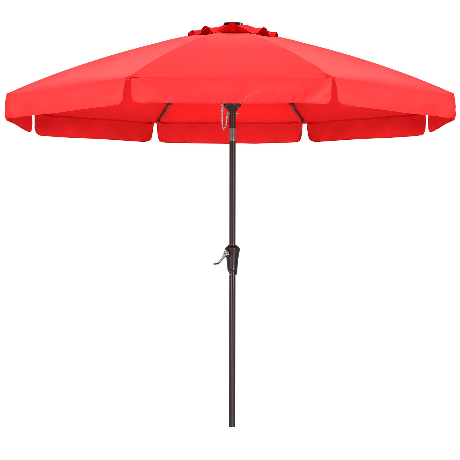 Photo 1 of ABCCANOPY Patio Umbrella 10ft, Outdoor Table Umbrella with Push Button Tilt and Crank, 8 Ribs Umbrella for Patio Pool Garden Deck (Red)