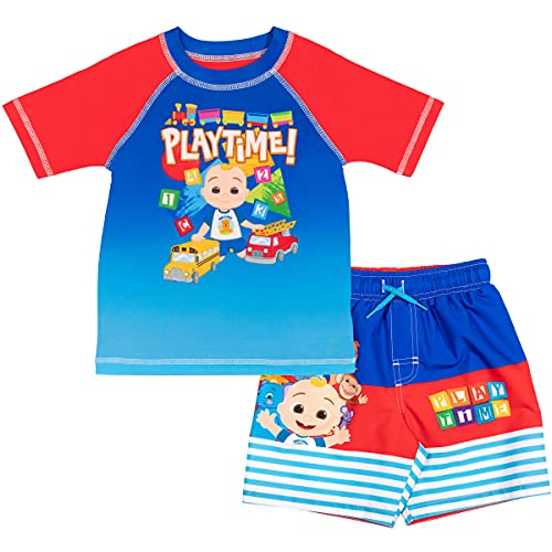 JJ Toddler Boys Swim Rash Guard Swim Trunks Set Red/Blue 3T Pricepulse