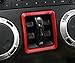 opar Red Window Button Cover Trim for 2011-2018 Jeep JK Wrangler & Unlimited