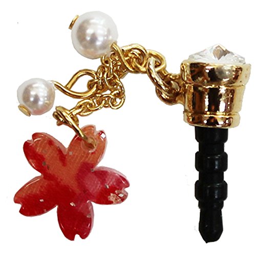 Japanese Chirimen Made Sakura Cherry Blossom Design Earphone Jack Smartphone Charm Accessory