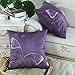 CaliTime Cushion Cover Throw Pillow Case Shell Faux Silk Vivid Butterfly Embroidered 18 X 18 Inches Purple