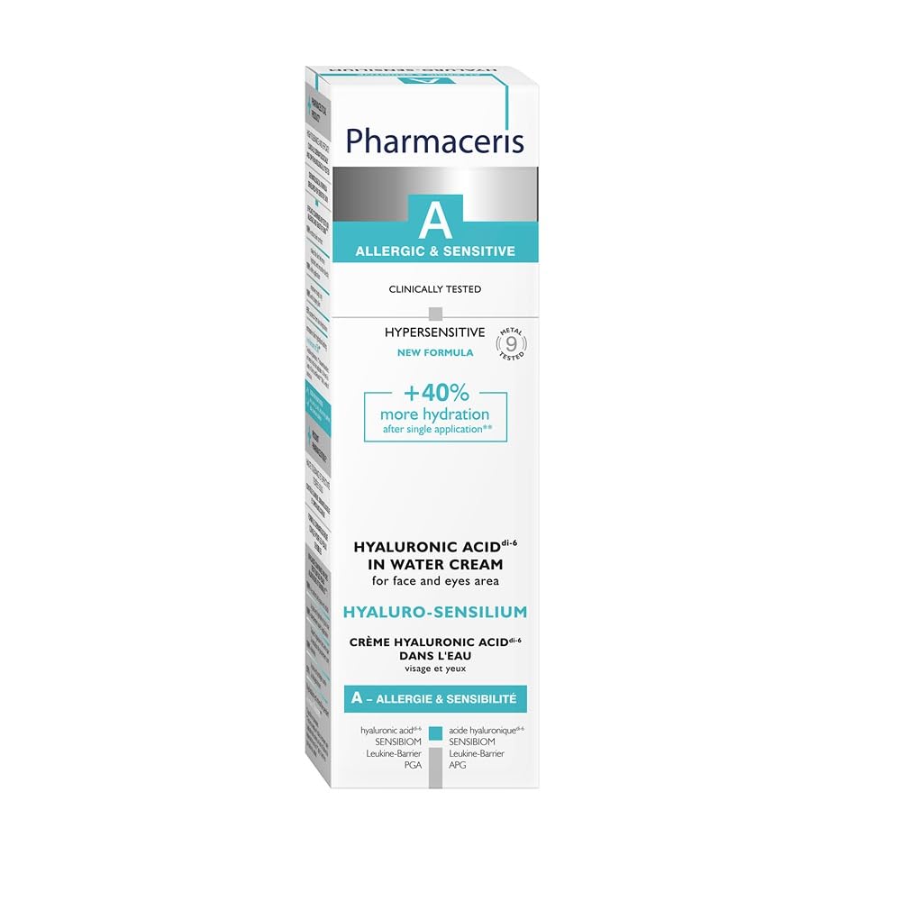 Pharmaceris A Hyaluro-Sensilium, Face Cream, Hyaluronic Acid in Water Cream for Allergic and Sensitive Skin, Soothes Irritations - 40 ml