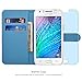 Samsung Galaxy J7 / J700 Case, INNOVAA Premium Leather Wallet Case (Not Compatible with Samsung Galaxy J7 (2016)) With STAND Flip Cover W/ Free Screen Protector & Stylus Pen - Teal Flower