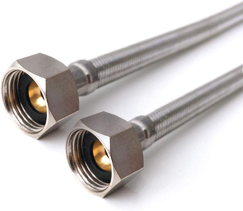 Xcel Home 2X 1/2 BSP 300mm Flexible Connectors Pair Stainless Steel Water Safe
