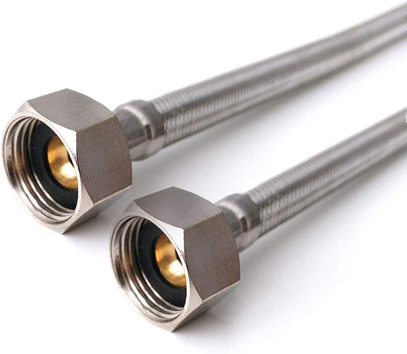Xcel Home 2X 1/2 BSP 300mm Flexible Connectors Pair Stainless Steel Water Safe