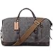 Jack&Chris Oversized Canvas Leather Trim Travel Tote Duffel shoulder handbag Weekend Bag CB1004 (Grey)