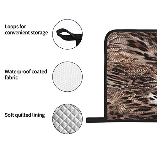 Juego de 4 Guantes y Porta ollas para Horno Resistentes al Calor Patrón de Efecto de Serpiente Leopardo para Hornear en… Juego de 4 Guantes y Porta ollas para Horno Resistentes al Calor Patrón de Efecto de Serpiente Leopardo para Hornear en… - Imagen 7