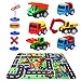 Construction Vehicle Toys with Play Mat, 6 Construction Trucks, 3 Road Signs, 14