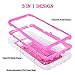 Galaxy S8 Case, Dexnor Glitter 3D Bling Sparkle Flowing Quicksand Liquid Bumper Clear 3 in 1 Shockproof TPU Silicone + PC Heavy Duty Protective Defender Cover for Samsung Galaxy S8 - Pink