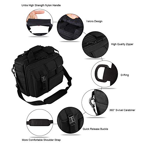 Men's Military Laptop Messenger Bag Multifunction Outdoor Tactical Briefcase Computer Shoulder Handbags for 17" Laptop (Black) - Thumbnail 2
