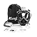 Kungber Snorkel Mask Universal Size with Ear Pressure Balancer Anti-fog 180°Lens Snorkel Mask Full Face No Leaking Water for Adult and Kids