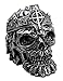 Atlantic Collectibles Crowned Greenman King Skull Decorative Cigarette Ashtray Figurine With Lid 4.25